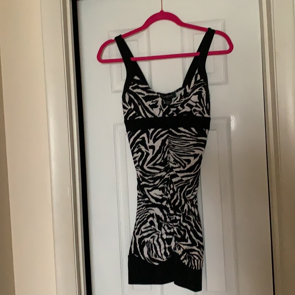 Ruched zebra print dress 🦓